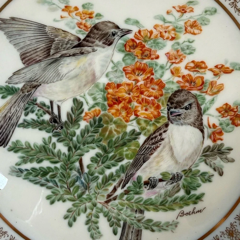 Lenox Limited Edition Edward Marshall Boehm Birds 1981 Eastern Phoebe Plate Mint